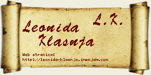 Leonida Klašnja vizit kartica